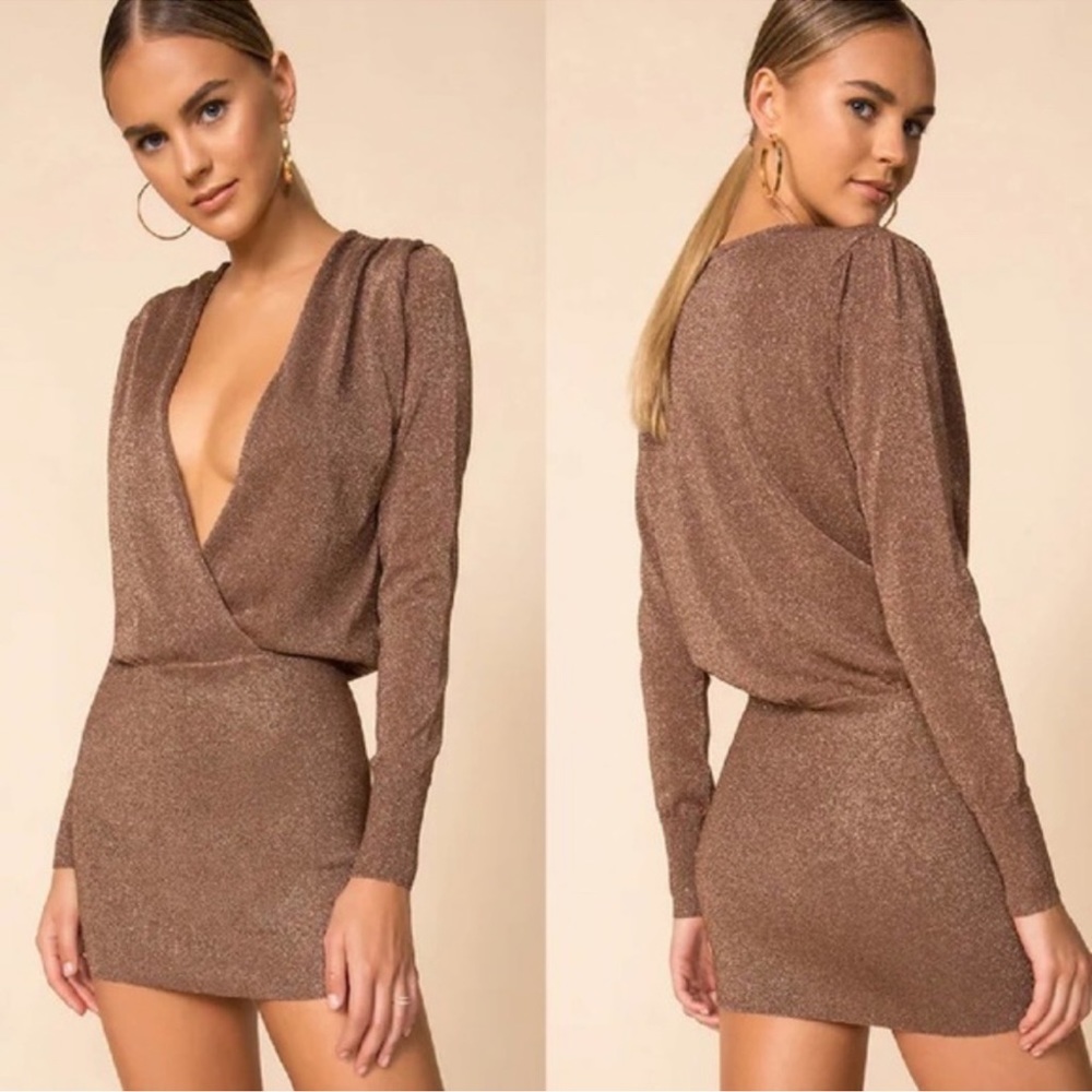 Superdown sparkly brown mini dress!